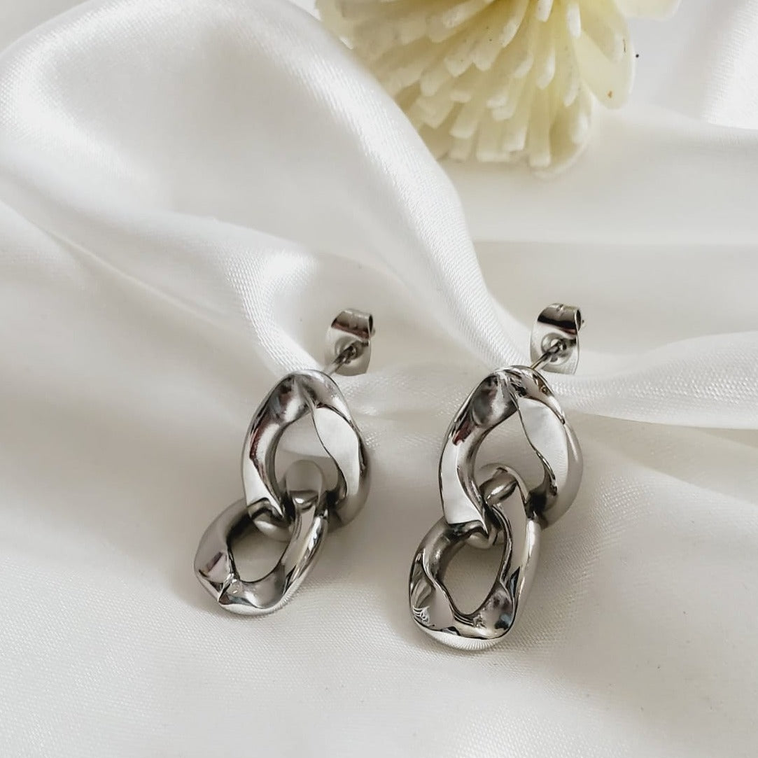 chunky earrings, thick gold hoop, gold hoop earrings, chunky gold hoop, hypoallergenic hoops, gold hoop earring, chunky hoops, small hoop earring, helloluxyjewelry, hoop earrings, croissant earrings, croissant hoops, gold filled hoops, twisted curved hoop, cuban rings, bold earrings, 18k gold earrings, water resistant earrings, silver cuban earrings