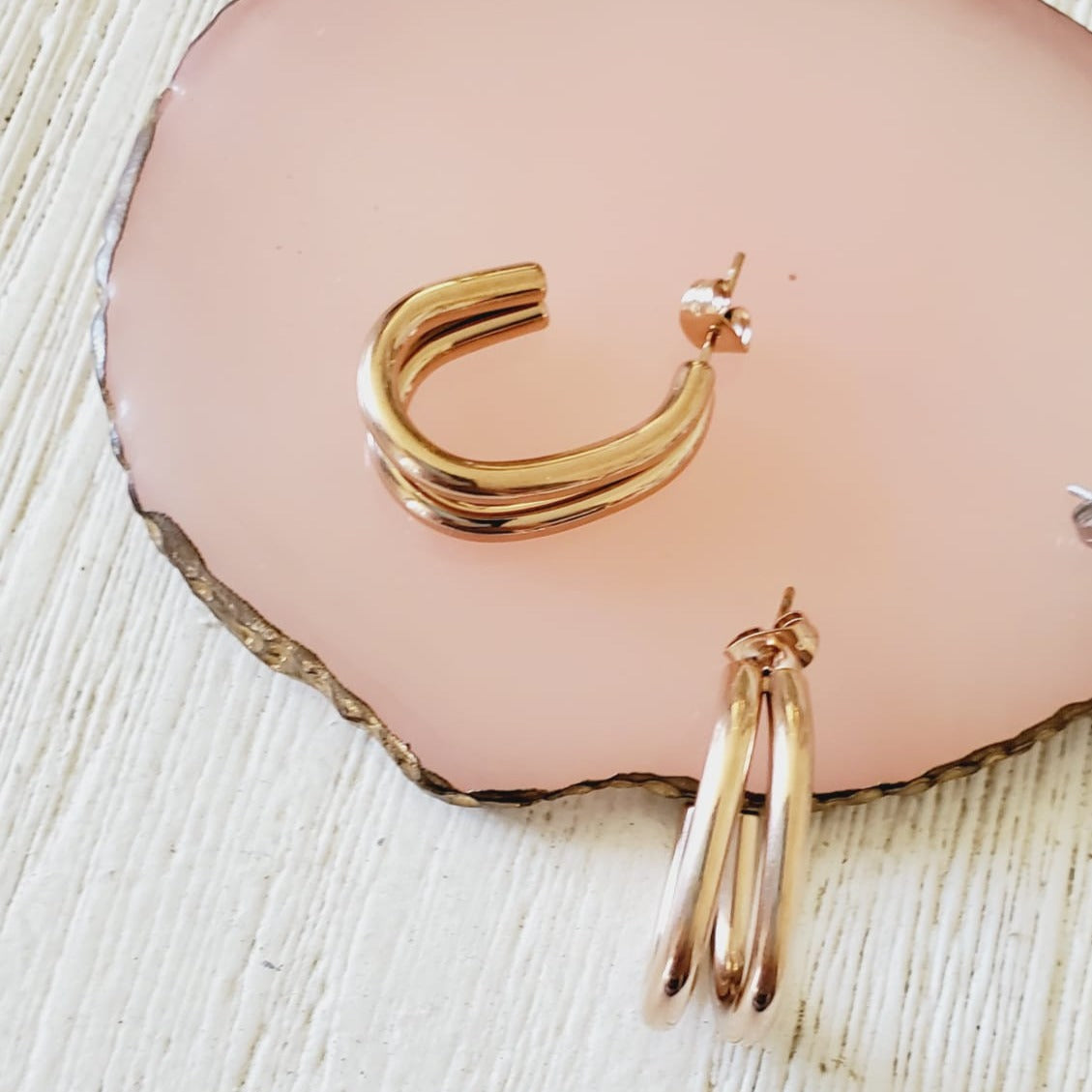chunky earrings, thick gold hoop, gold hoop earrings, chunky gold hoop, hypoallergenic hoops, gold hoop earring, chunky hoops, small hoop earring, helloluxyjewelry, hoop earrings, croissant earrings, croissant hoops, gold filled hoops, twisted curved hoop, cuban rings, bold earrings, 18k gold earrings, water resistant earrings