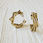 dainty hoops, dainty earrings, circular earrings, 18k gold earrings, bold earrings, vintage earrings, thick gold hoop, gold hoop earrings, chunky gold hoop, hypoallergenic hoops, gold hoop earring, chunky hoops, small hoop earring, Hello luxy jewelry, hoop earrings, croissant earrings, croissant hoops, gold filled hoops, bold earrings, pentagon earrings, star earrings