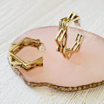 dainty hoops, dainty earrings, circular earrings, 18k gold earrings, bold earrings, vintage earrings, thick gold hoop, gold hoop earrings, chunky gold hoop, hypoallergenic hoops, gold hoop earring, chunky hoops, small hoop earring, Hello luxy jewelry, hoop earrings, croissant earrings, croissant hoops, gold filled hoops, bold earrings, pentagon earrings, star earrings