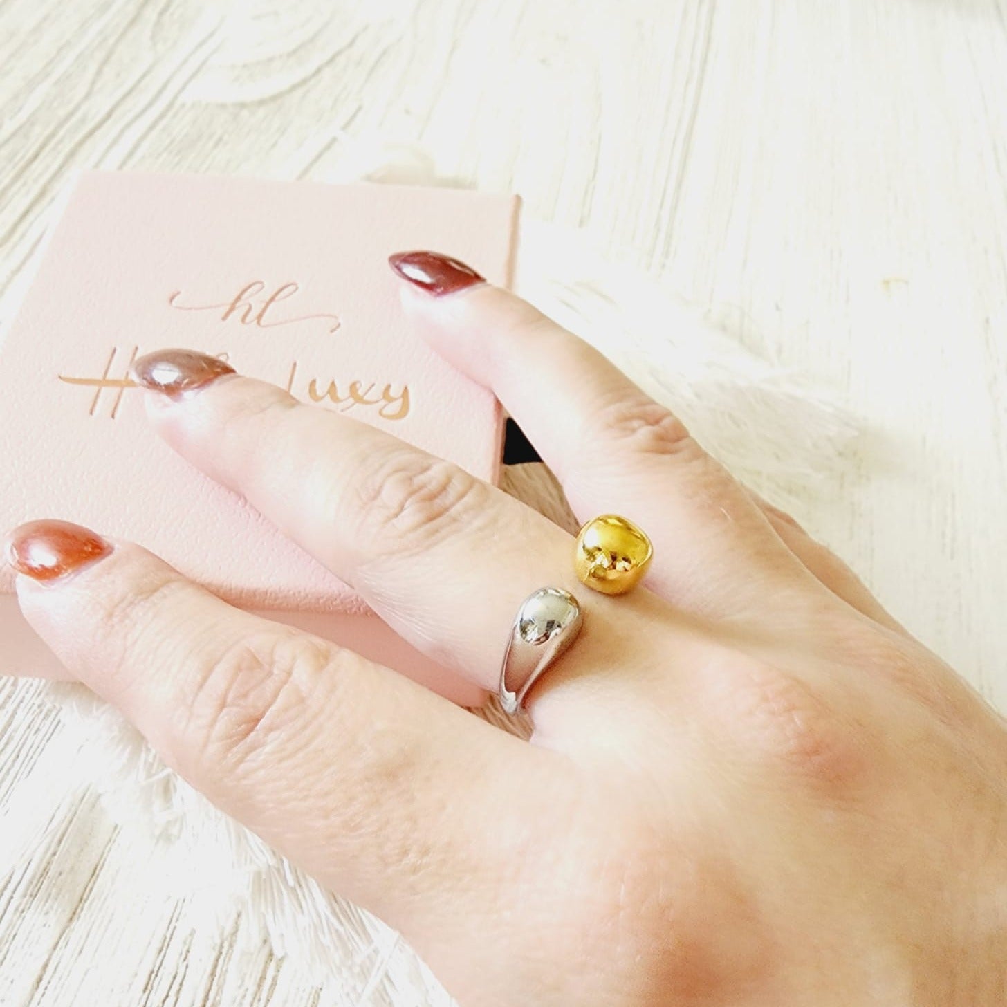 Water Resistant Jewelry, Water Resistant ring, sweat resistant jewelry, water resistance jewelry, Vintage Rings, double tone ring, double tone bold ring, double tone chunky ring,  Vintage Modern Rings, tarnish free jewelry, Delicate double tone ring, Classy double tone ring, 18k double tone ring, Gold and silver Ring, Gold Plated Jewelry, Gift For Her, Fine Jewelry, minimalist jewelry, minimalist ring, bold rings, bold jewelry