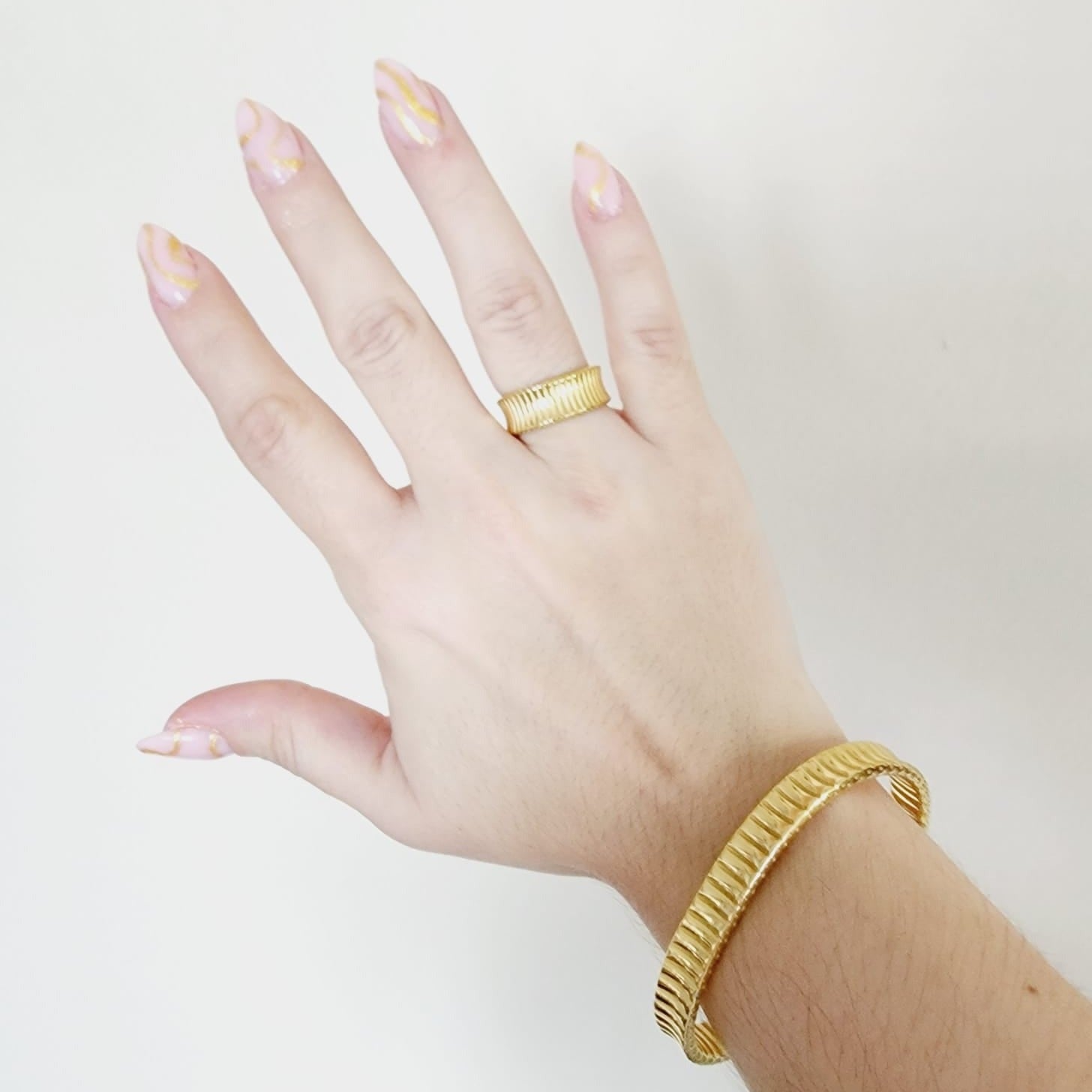 wide chunky ring, Water Resistant classy rings, Water Resistant simple rings, sweat resistant jewelry, water resistant minimalist jewelry, minimalist rings, promise gold rings, waterproof rings, stainless steel rings, 18k gold plated simple rings, 18k gold plated classy rings, 18k gold filled rings, 18k gold filled classy rings, gold vintage rings, tarnish free rings, stackable rings, gold stackable rings, tarnish free jewelry, dainty abstract rings, dainty chunky rings, Sunburst ring