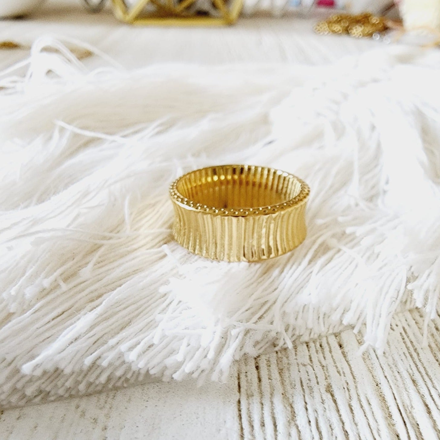 wide chunky ring, Water Resistant classy rings, Water Resistant simple rings, sweat resistant jewelry, water resistant minimalist jewelry, minimalist rings, promise gold rings, waterproof rings, stainless steel rings, 18k gold plated simple rings, 18k gold plated classy rings, 18k gold filled rings, 18k gold filled classy rings, gold vintage rings, tarnish free rings, stackable rings, gold stackable rings, tarnish free jewelry, dainty abstract rings, dainty chunky rings, minimalist necklace, Sunburst ring