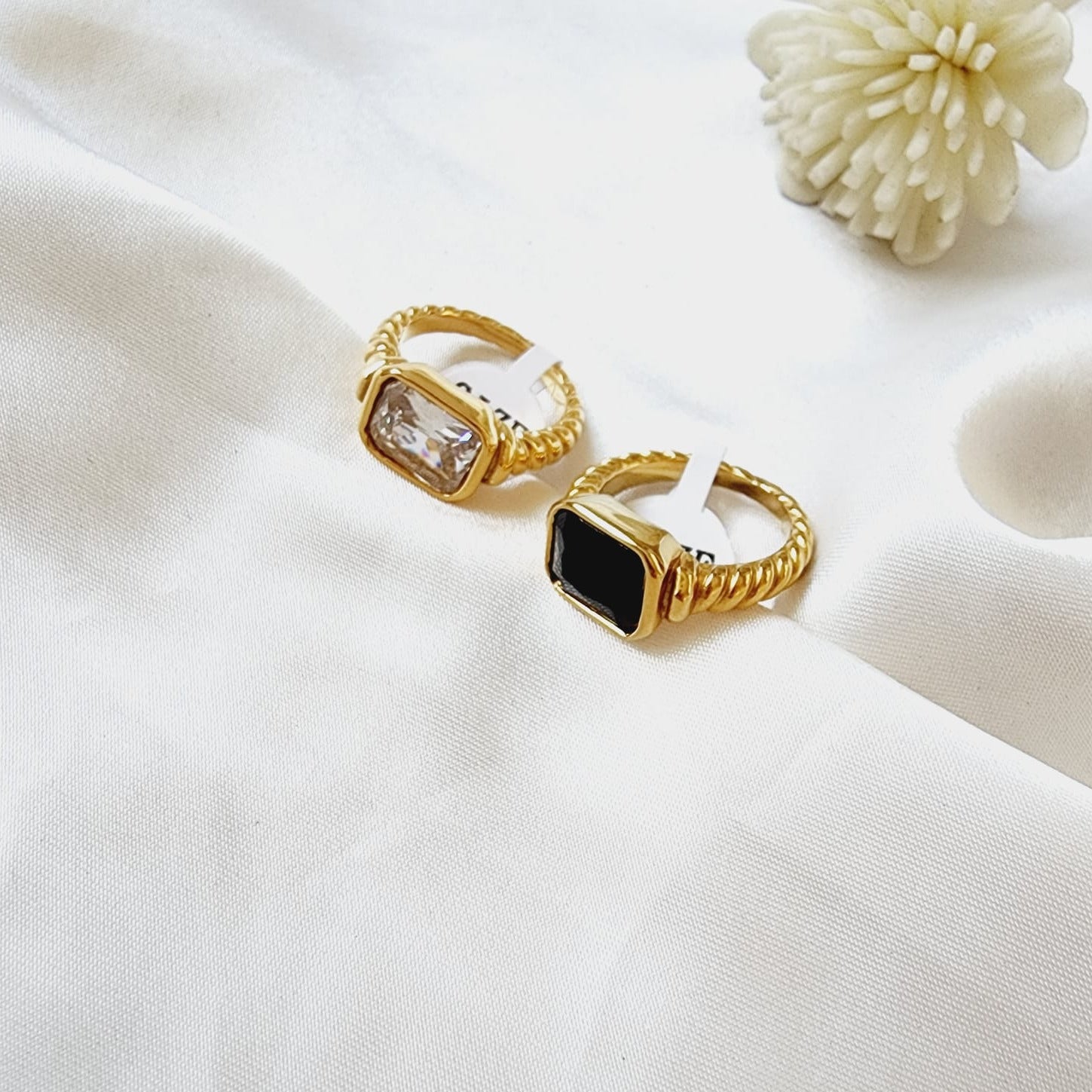 Inlaid Zircon Ring, Crystal Ring, White Crystal Ring, Black Crystal Ring, Vintage ring, valentines gifts, french twisted ring, Twist Crystal ring, Tarnish free ring, timeless gold ring, waterproof ring, Classical Simple Plain Stacking ring, anti turn green ring, dainty ring, 18k gold plated ring, vintage gold ring, classy gold ring, timeless jewelry, promise jewelry, Water Resistant Jewelry, Water Resistant, sweat resistant jewelry, water resistance jewelry, minimalist jewelry, minimalist ring