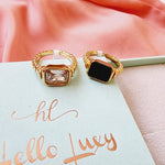 Inlaid Zircon Ring, Crystal Ring, White Crystal Ring, Black Crystal Ring, Vintage ring, valentines gifts, french twisted ring, Twist Crystal ring, Tarnish free ring, timeless gold ring, waterproof ring, Classical Simple Plain Stacking ring, anti turn green ring, dainty ring, 18k gold plated ring, vintage gold ring, classy gold ring, timeless jewelry, promise jewelry, Water Resistant Jewelry, Water Resistant, sweat resistant jewelry, water resistance jewelry, minimalist jewelry, minimalist ring