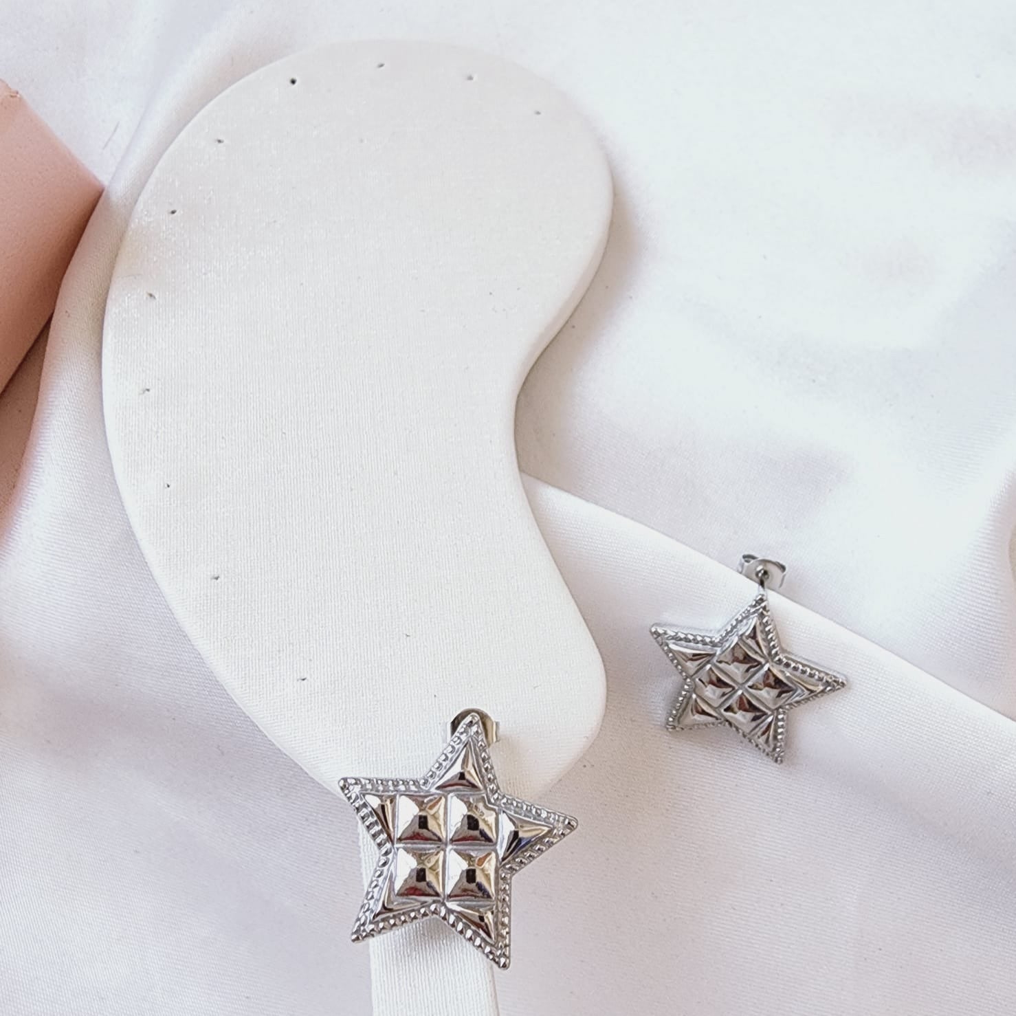 hypoallergenic earrings, Star studs, 18k gold plated earrings, Waterproof earrings, Silver and gold, Durable earrings, Elegant earrings, Timeless design, aesthetic earrings, timeless earrings, Fashion accessories, Stylish jewelry, stylish earrings, Versatile jewelry,  Special occasion jewelry, Everyday earrings, Premium quality studs, Affordable luxury Hypoallergenic earrings waterproof earrings, water resistant earrings, silver studs, gold studs