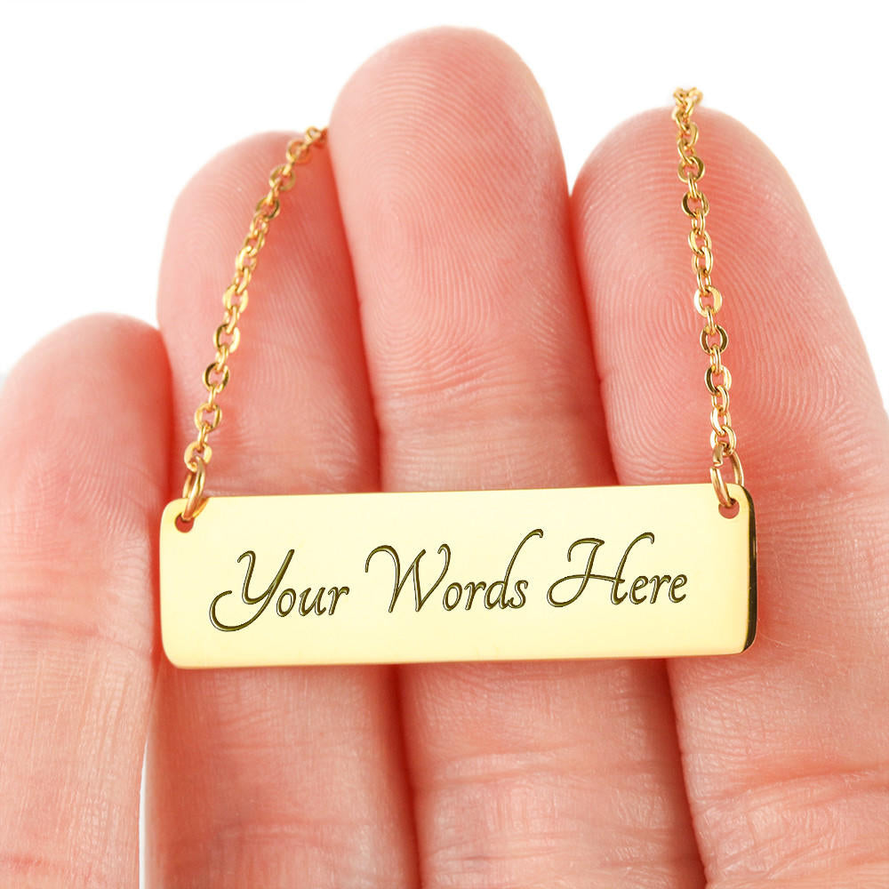 Gift to Glampreneur - Horizontal Personalize Necklace