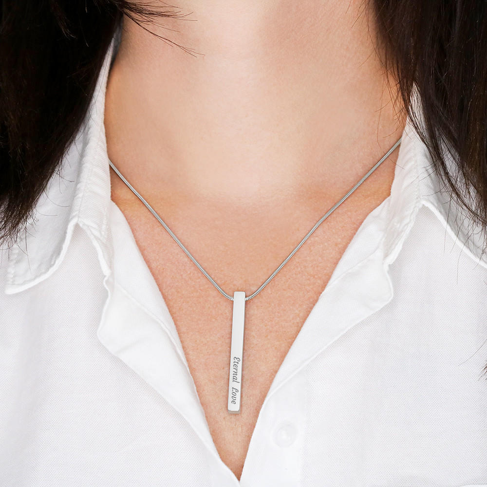 Personalized 4 Side Bar Necklace for Nurse Wife