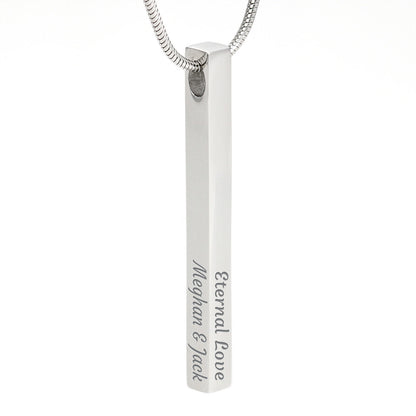 Personalized 4 Side Bar Necklace for Nurse Wife