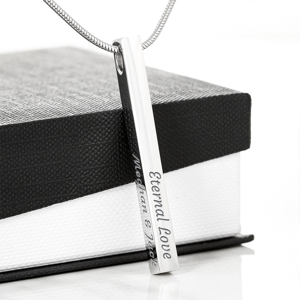 Personalized 4 Side Bar Necklace for Nurse Wife