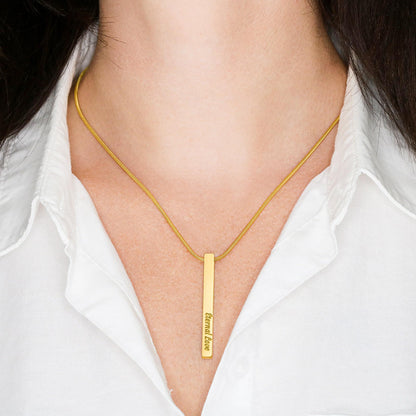 Personalized 4 Side Bar Necklace for Nurse Wife
