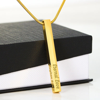 Personalized 4 Side Bar Necklace for Nurse Wife
