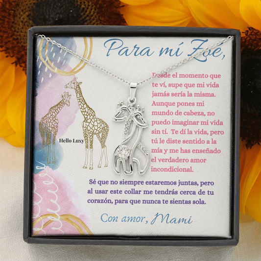 Para mi hija - Personalized Jiraffe Necklace
