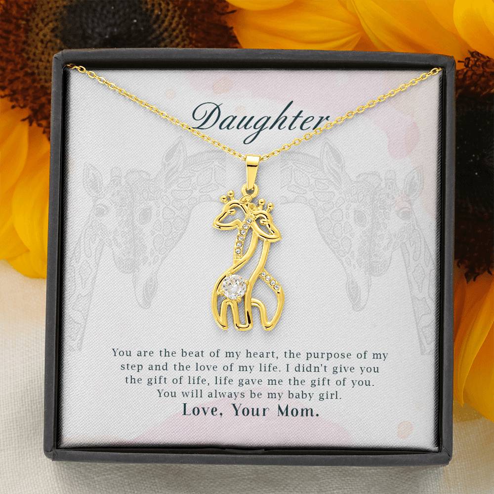 To My Daughter - Life Gave me the Gift of you Giraffe Necklace